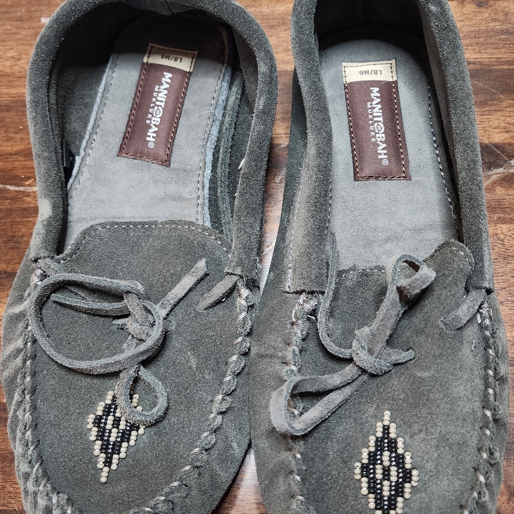 Minnetonka Charcoal Suede Loafers